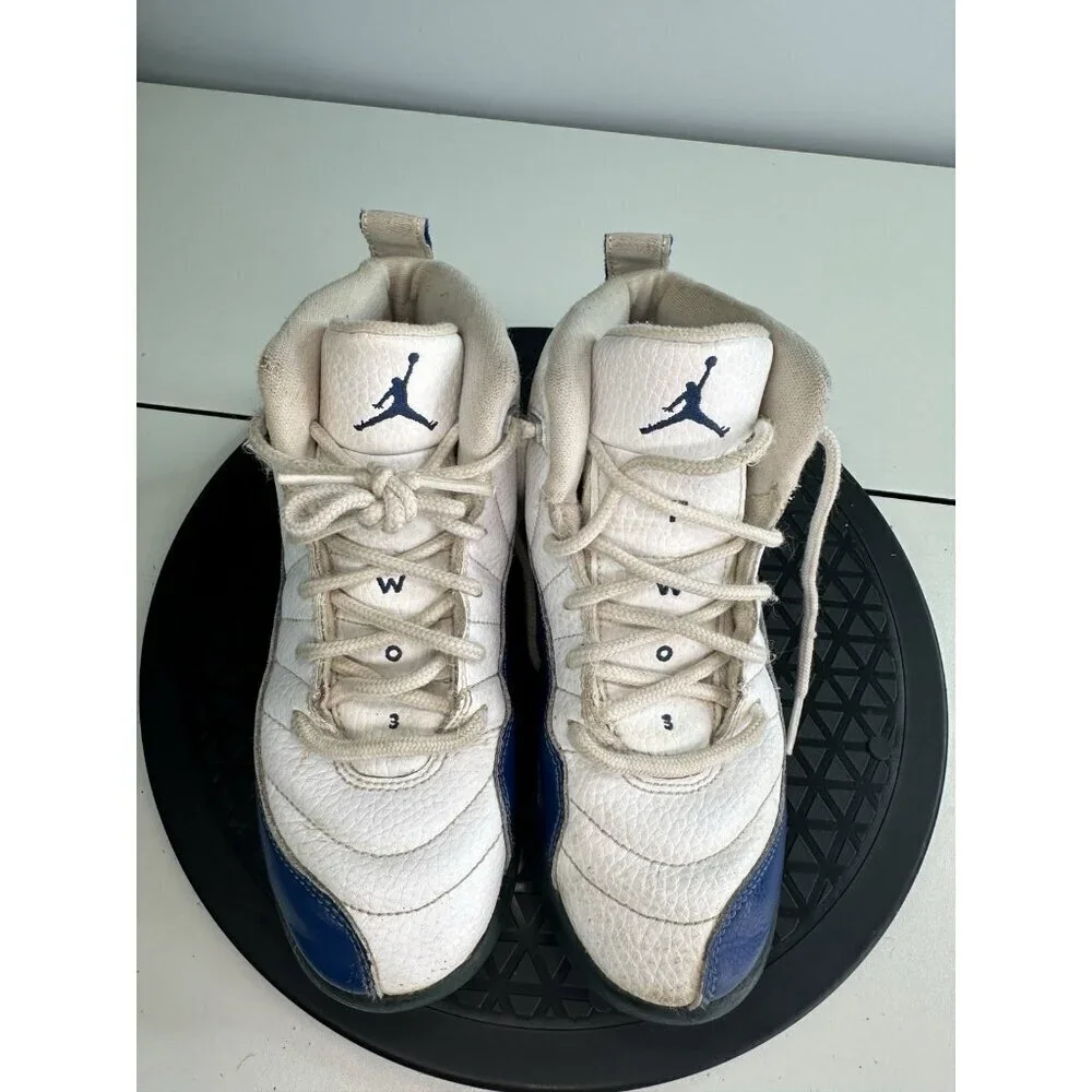Nike Boys Air Jordan 12 151186-113 White Basketball Shoes Sneakers Size 1Y